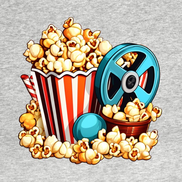 Movie night popcorn family friends design by Edgi